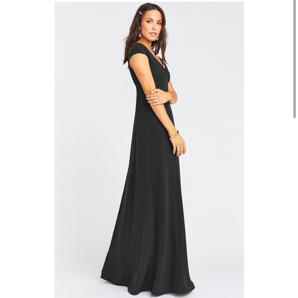 NWT Show Me Your Mumu Zurich Knot Gown in Black Stretch Crepe - Picture 4 of 9